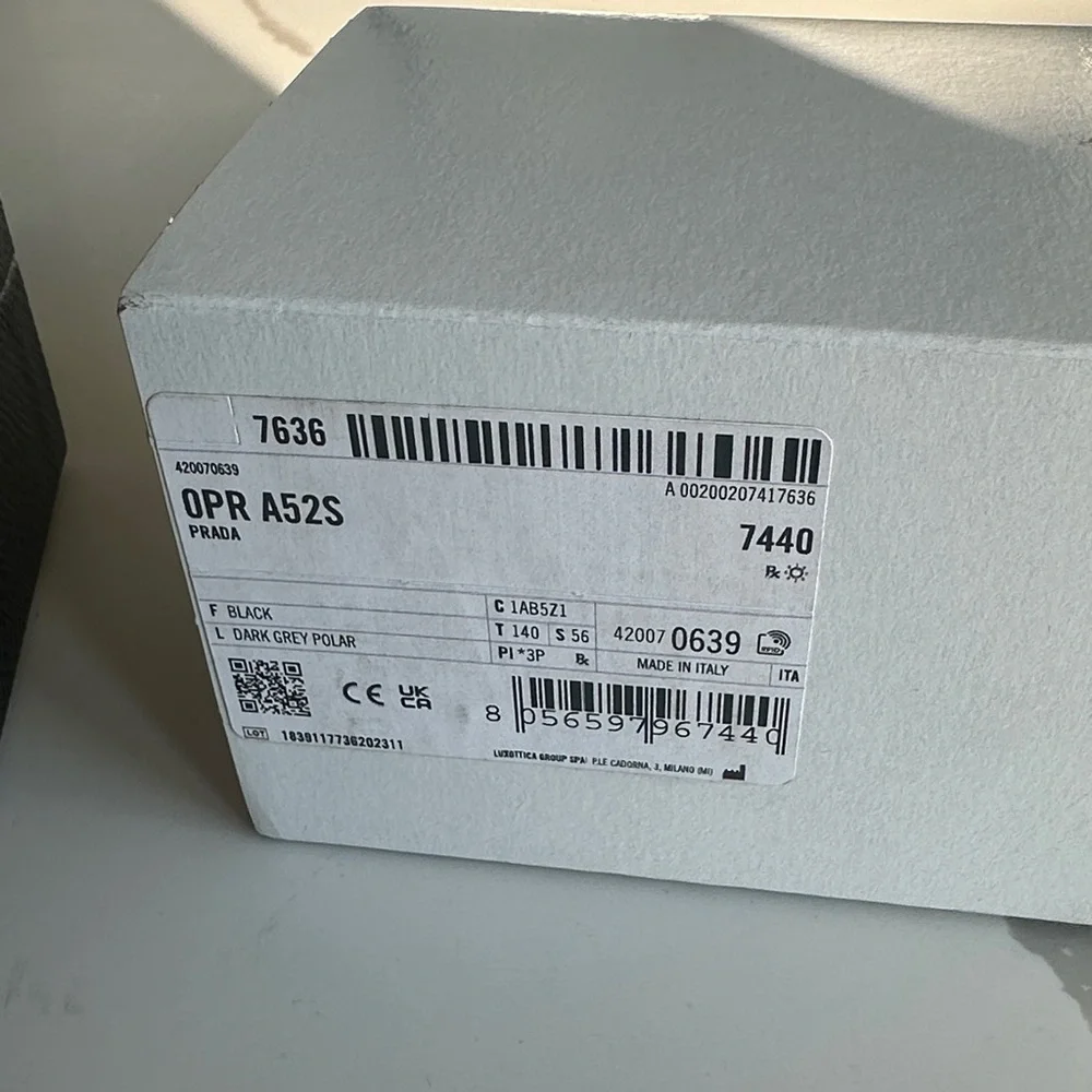 Prada Black Rectangular Sunglasses